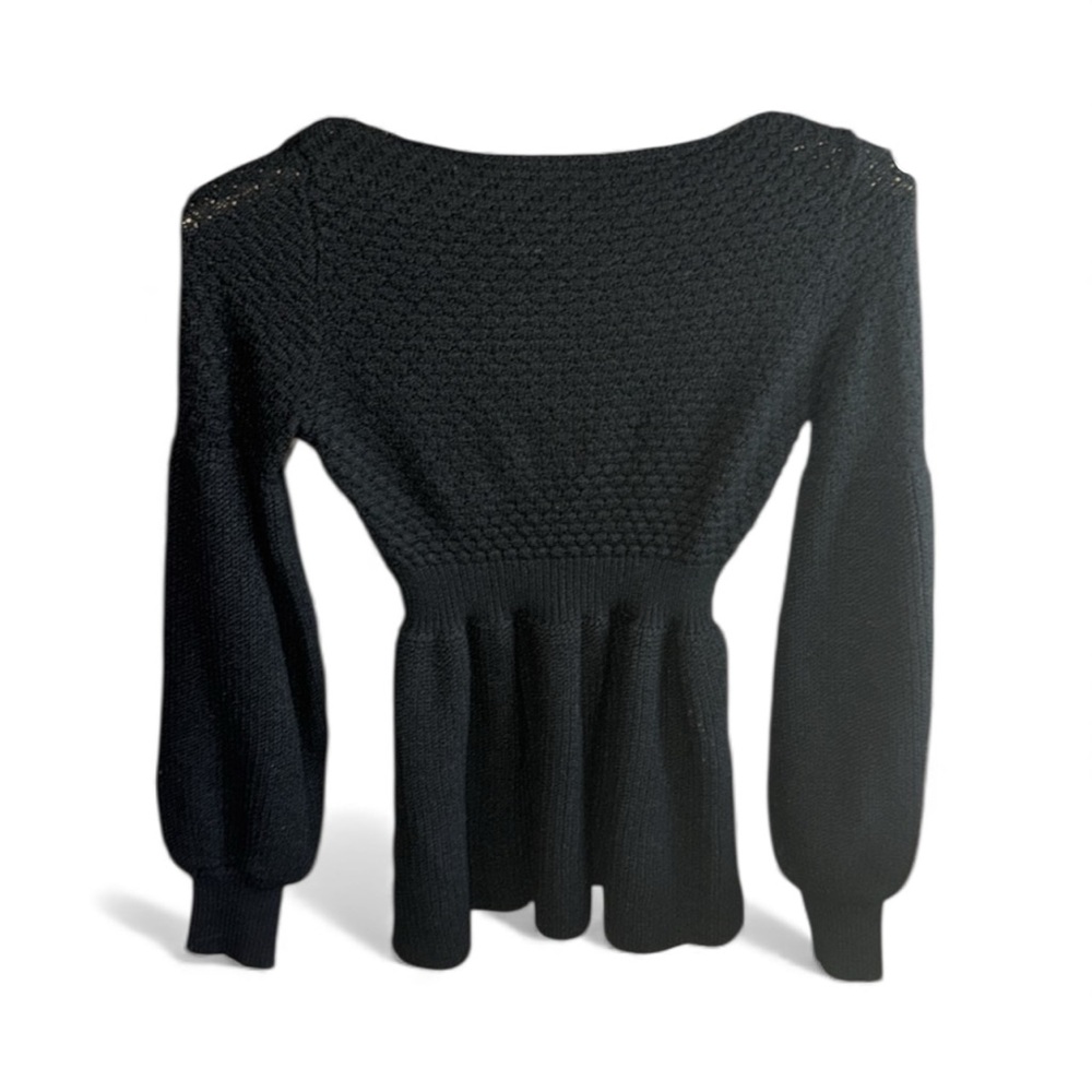 SHEIN Elegant Black Knit Sweater Long Sleeve Fitted Sweater Women’s Size Small
